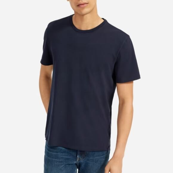 NEW Everlane Uniform Men The Organic Cotton Crew Navy Blue Short Sleeve T-Shirt - Picture 2 of 8
